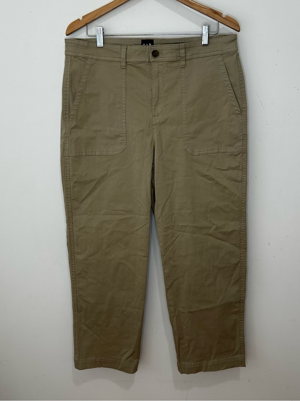GAP Women’s Khaki Chino Pants 16 Twill Stretch Straight Leg
